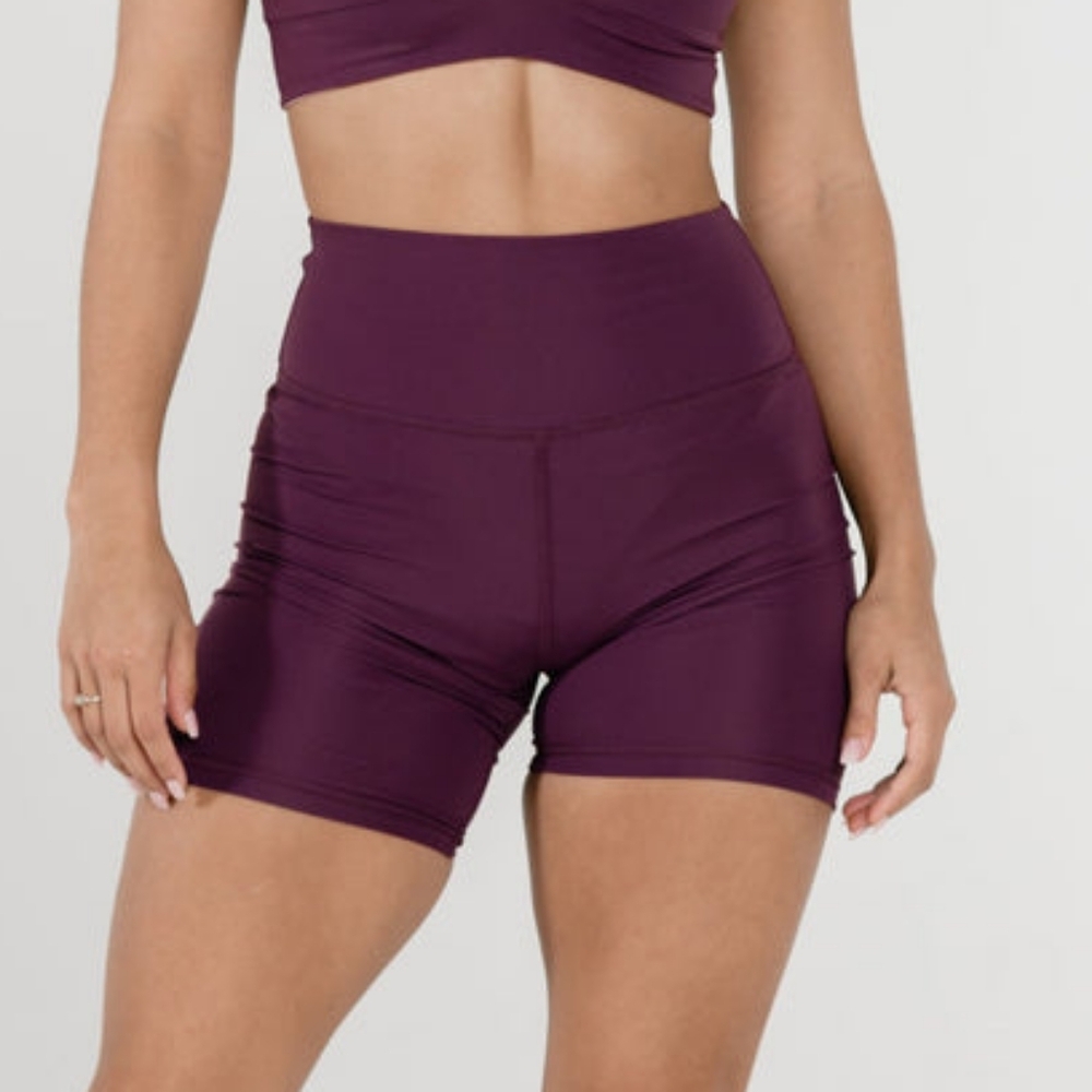 Levavi Core High Waisted Bike Shorts Rhode Purple Size Large